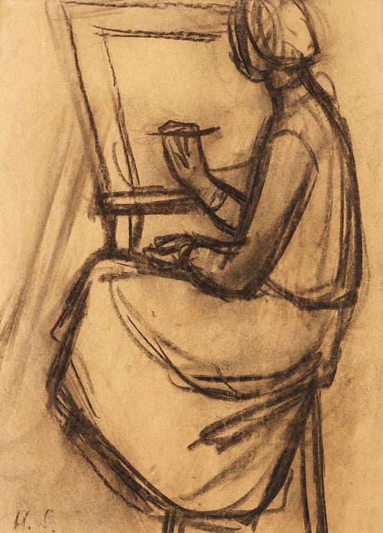 Helene Schjerfbeck, Woman at the easel.