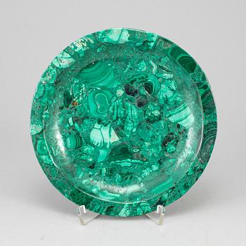 A 20th century malachite dish.