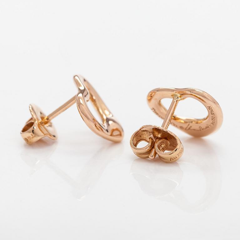 Tiffany & Co, Elsa Peretti, a pair of 18K gold 'Open Heart' earrings.