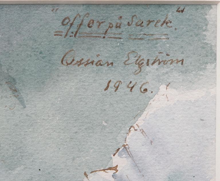 OSSIAN ELGSTRÖM, akvarell. Sign och dat 1946.