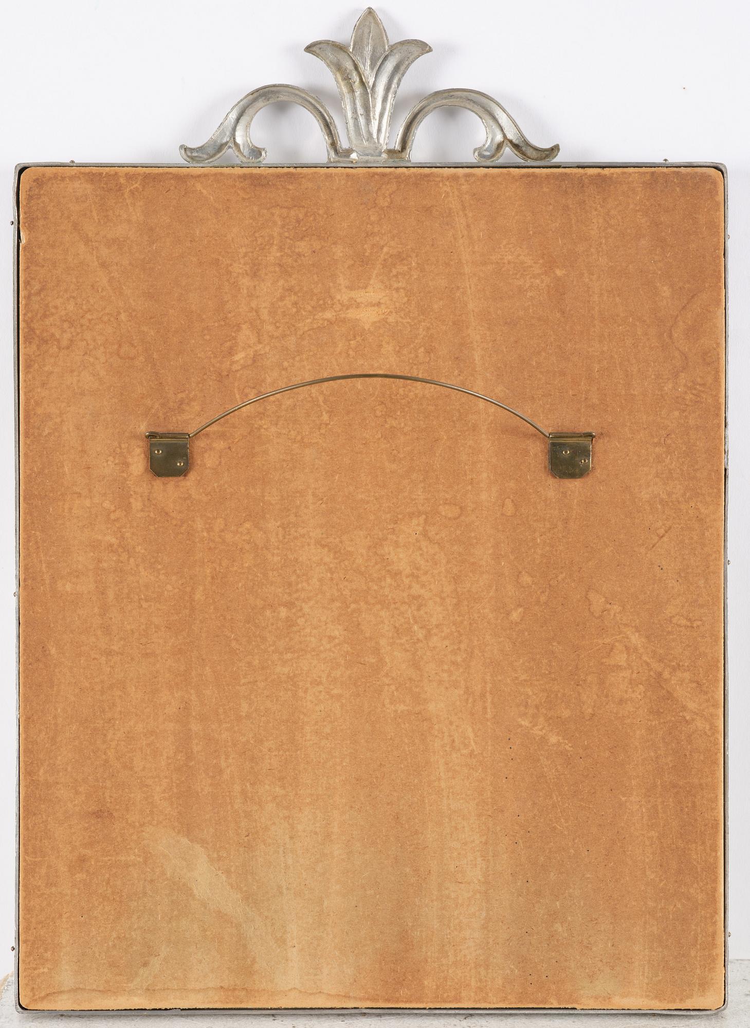 A Swedish Grace pewter mirror, Schreuder & Olsson AB, Stockholm, 1929.