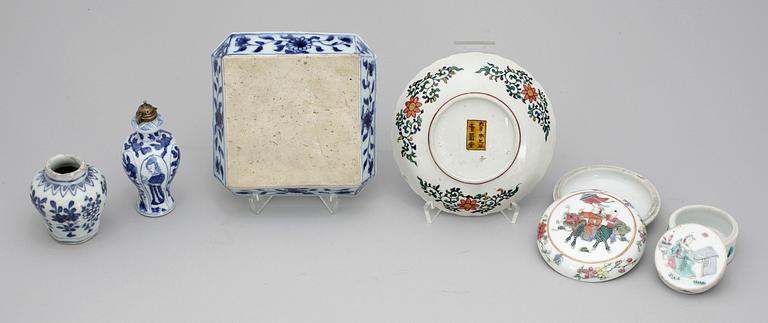 PARTI PORSLIN, 6 delar, Kina och Japan. Mestadels 1800-tal.