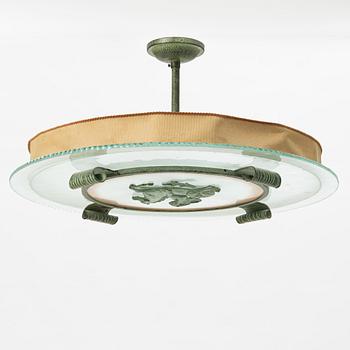 Bjerkås Armatur, taklampa, modell "1252", Swedish Modern, Göteborg 1940-tal.