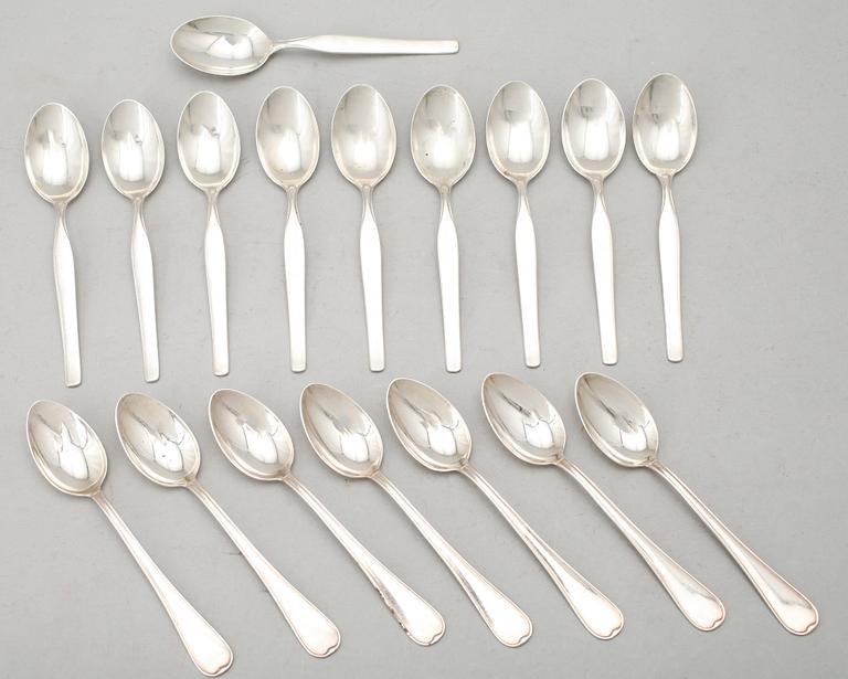 MOCKASKEDAR, 10+7 st, silver, bla GAB 1976. Tot vikt 150 g.