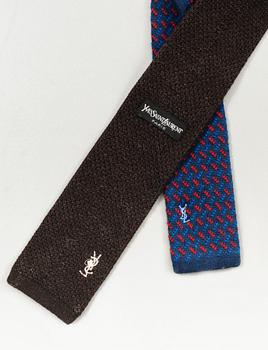 A set of two knitted ties by Yves Saint Laurent.