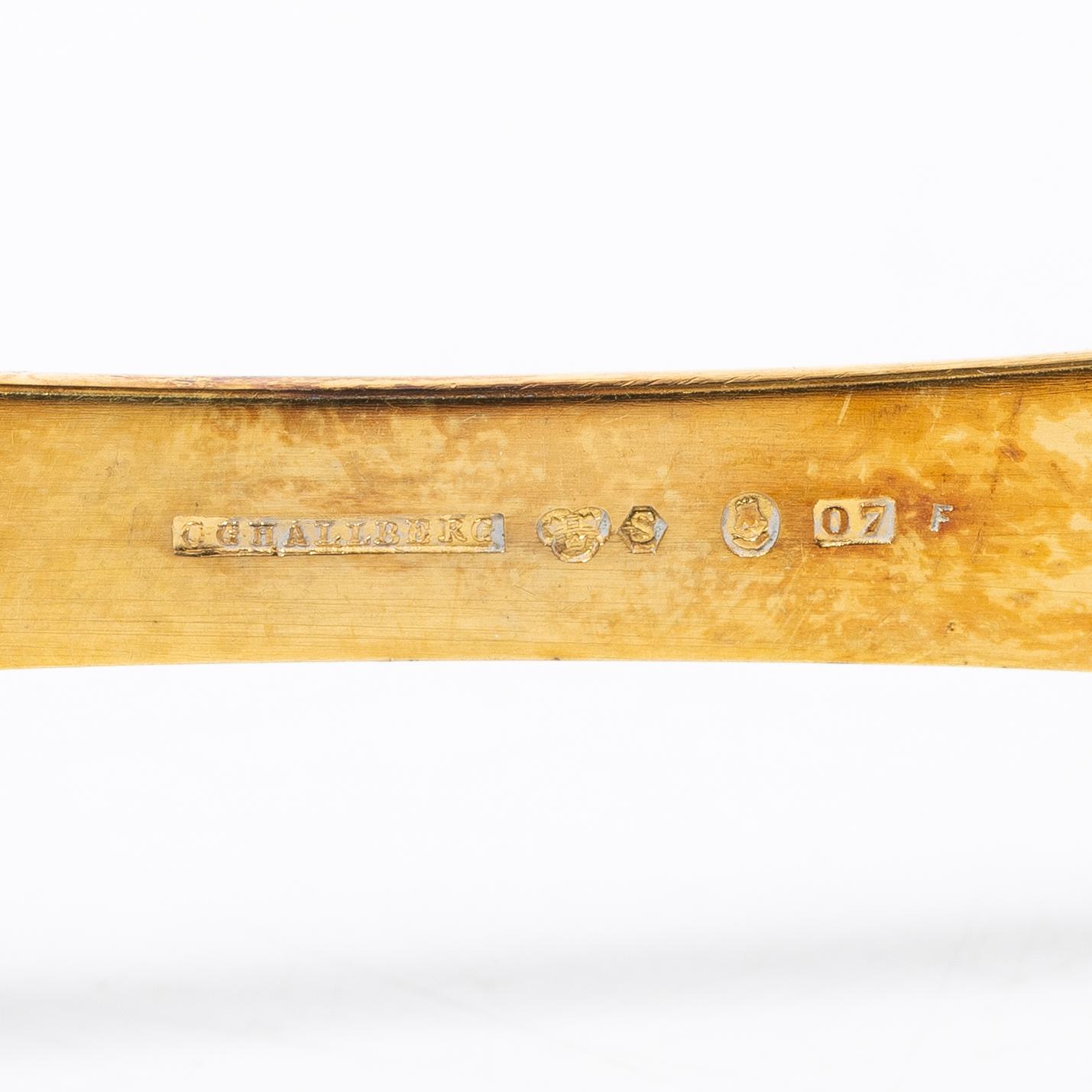 15 silver spoons, of which seven gilt, CG Hallberg, Stockholm, 1911-16.