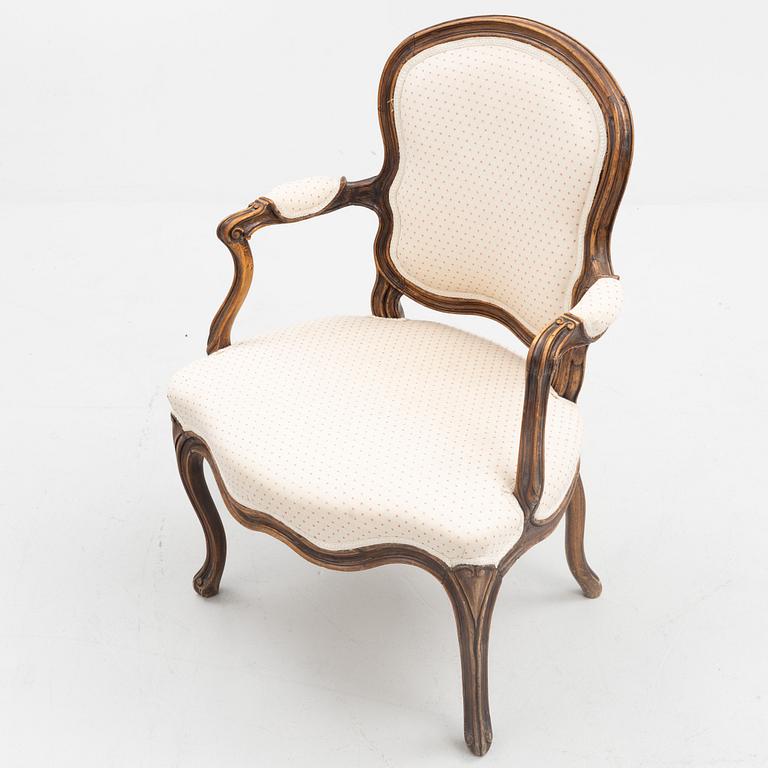 A Rococo armchair, second half of the 18th century.