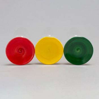 ANNE NILSSON, champagneglas, 8 stycken, "Polka", signerade, Orrefors, 1990-tal.