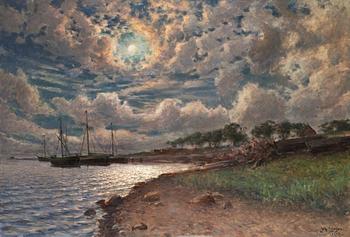634. Johan Ericson, Moonlight over the bay.