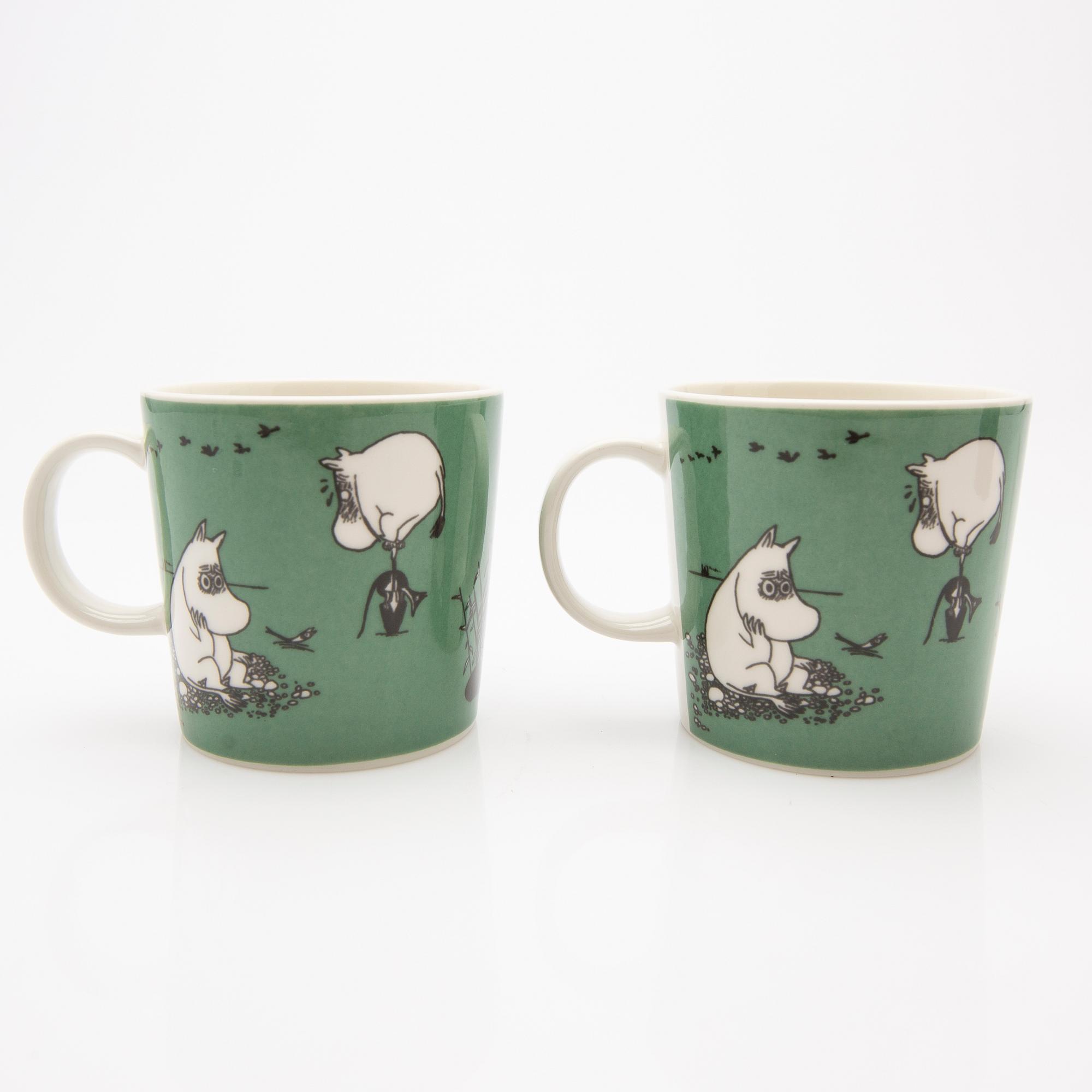 Moomin mugs, a pair, porcelain, Arabia, Finland 1991-96.