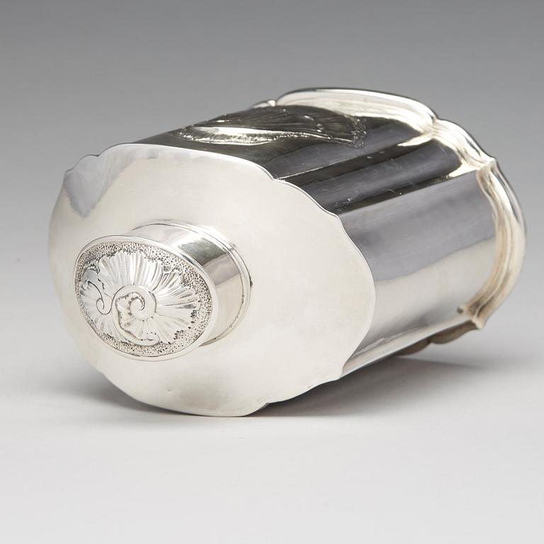 Johan Collin, teburk, stor, silver, Stockholm 1745. Senbarock.