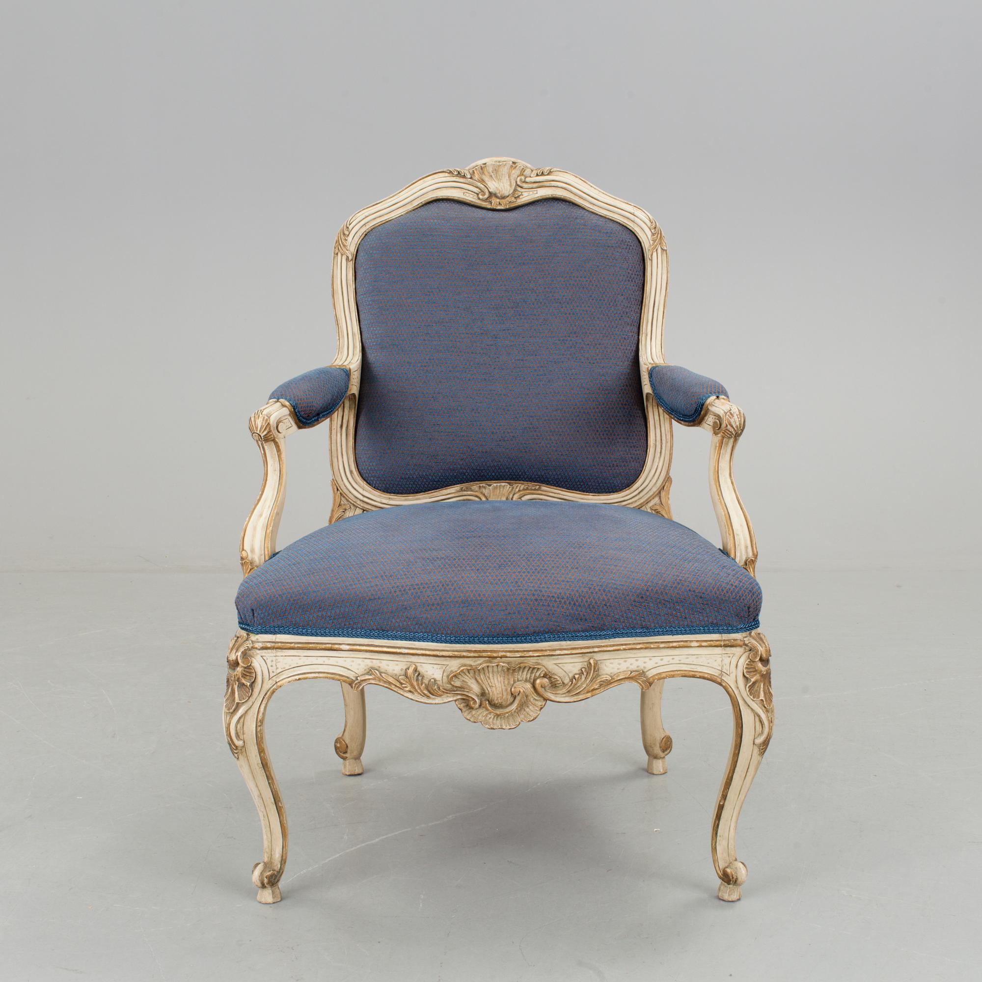 KARMSTOL, sekelskiftet 1900. Rokokostil.