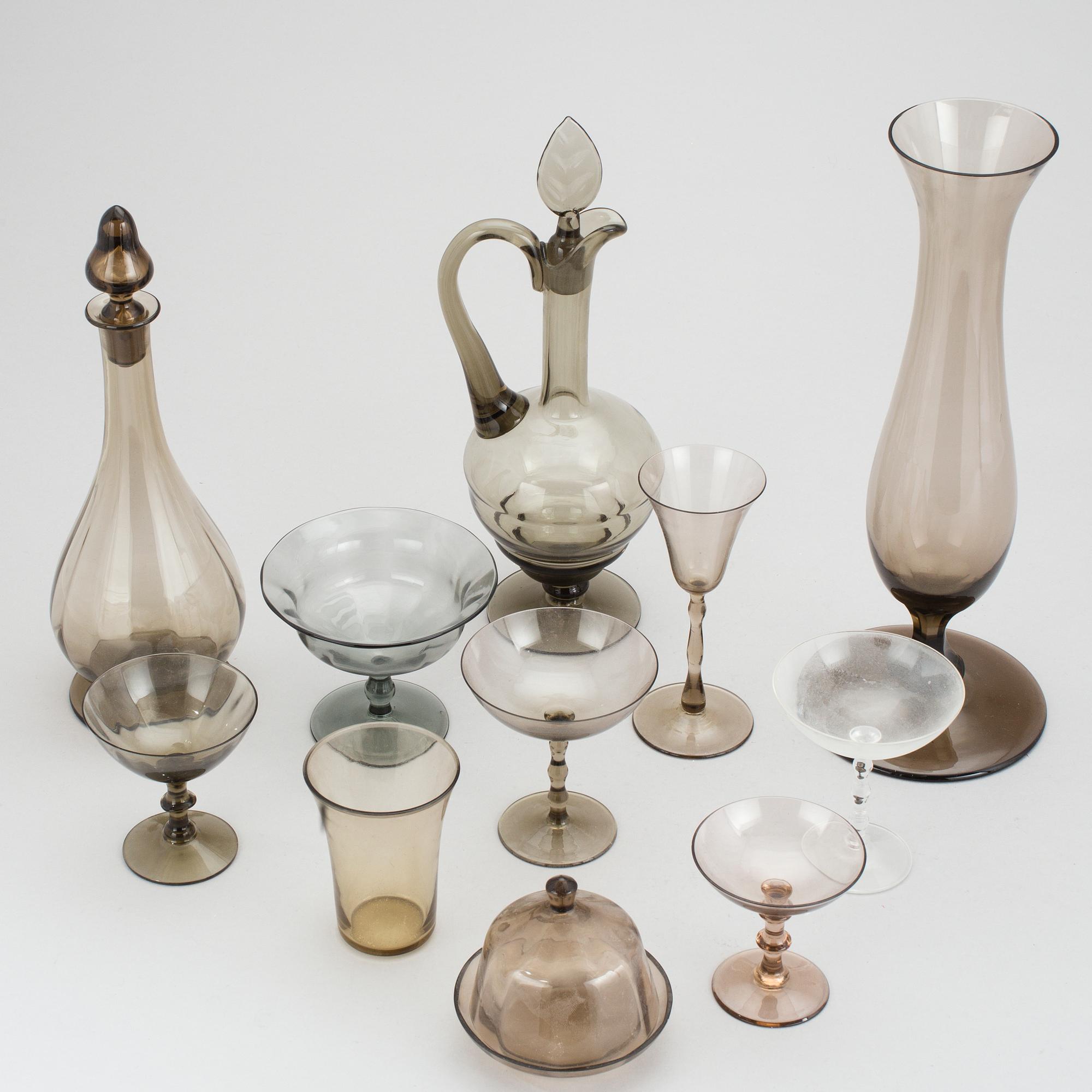 PARTI GLAS, 47 delar, bl a Simon Gate och Edward Hald, Sandviks glasbruk.