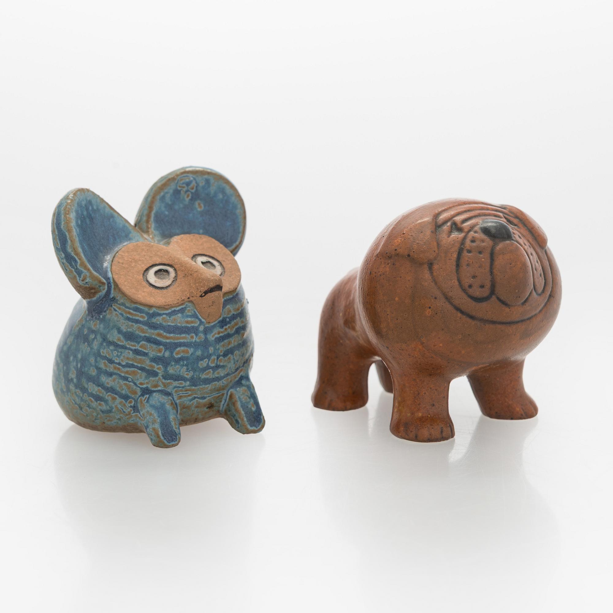 Lisa Larson, a set of two ceramic figurines, Gustavsberg, Sweden.