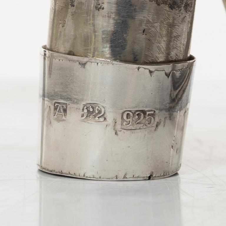 A pair of English silver candelabra, mark of Hawksworth, Eyre & Co Ltd, Sheffield 1892.