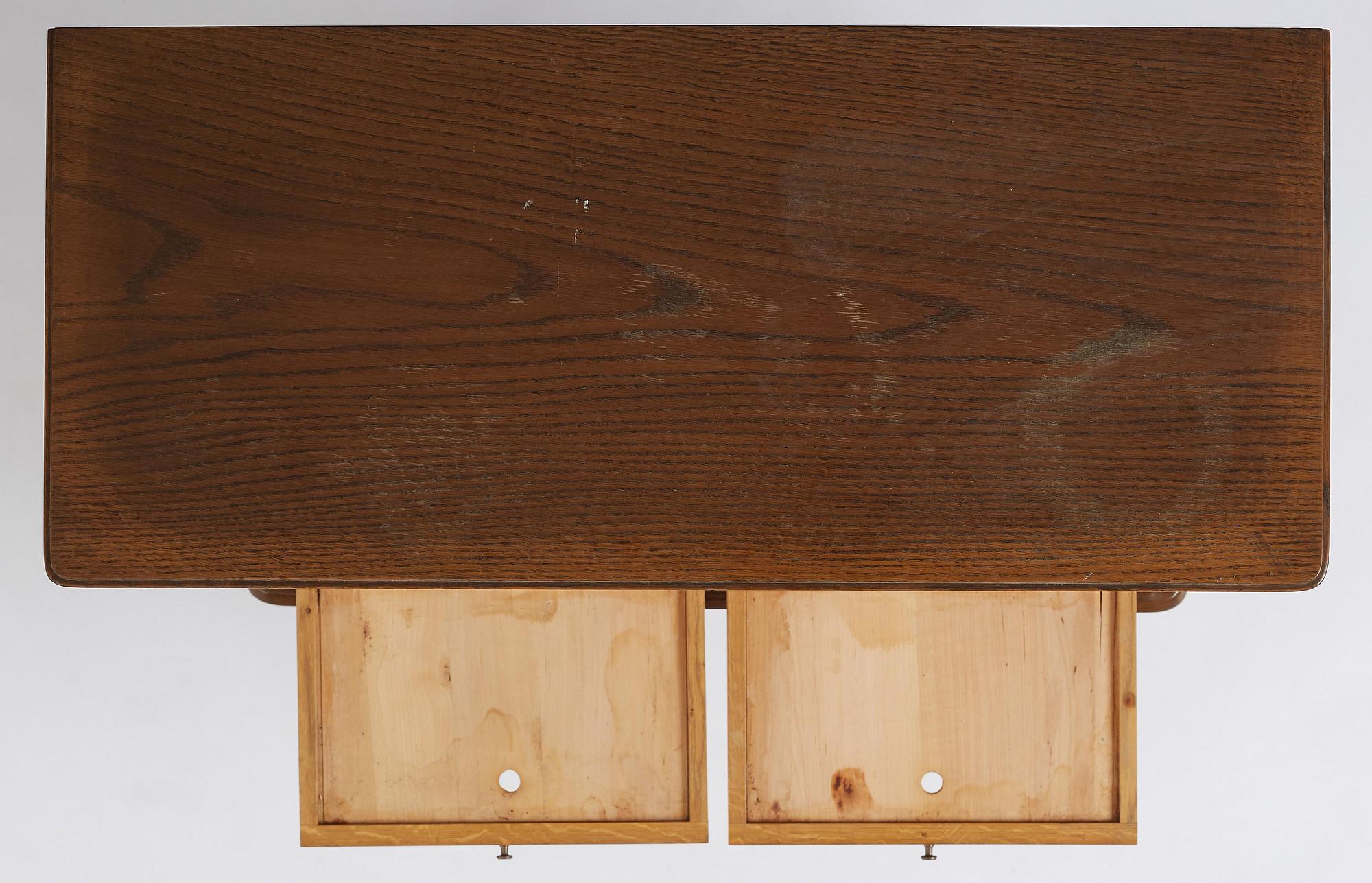 Otto Schulz, a Swedish Modern oak and faux leather bar cabinet, Boet, Gothenburg, 1948.