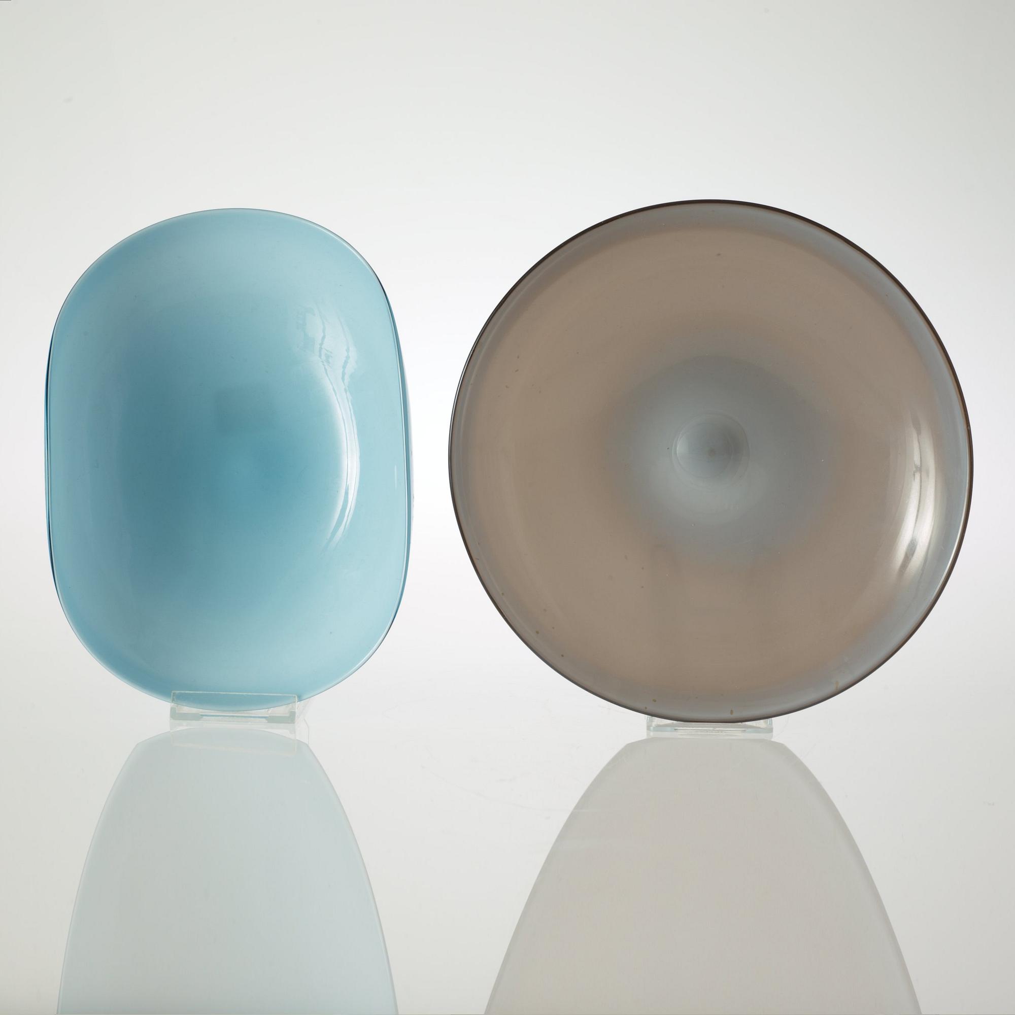 Two Venini glass dishes, Murano, Italy.