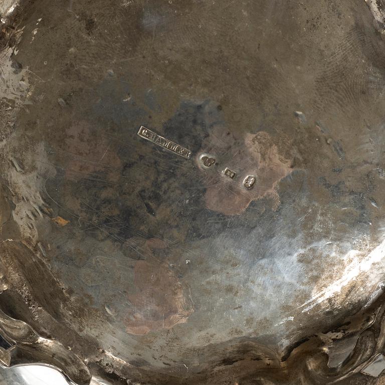 Nyrokoko, 1820, Christian Hammer, kaffekanna, silver, nyrokoko, Stockholm 1859.