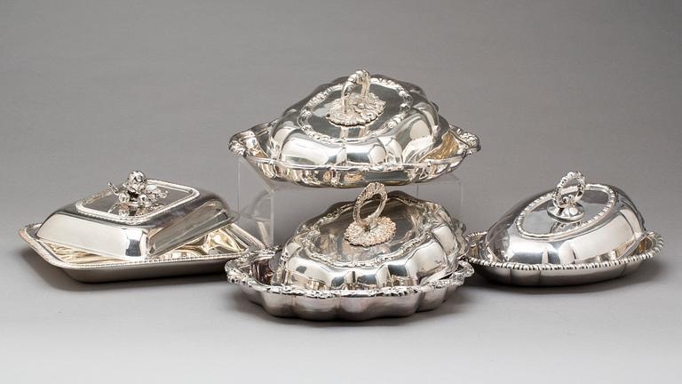 SERVERINGSKAROTTER, 4 st pläter, 1900-tal.