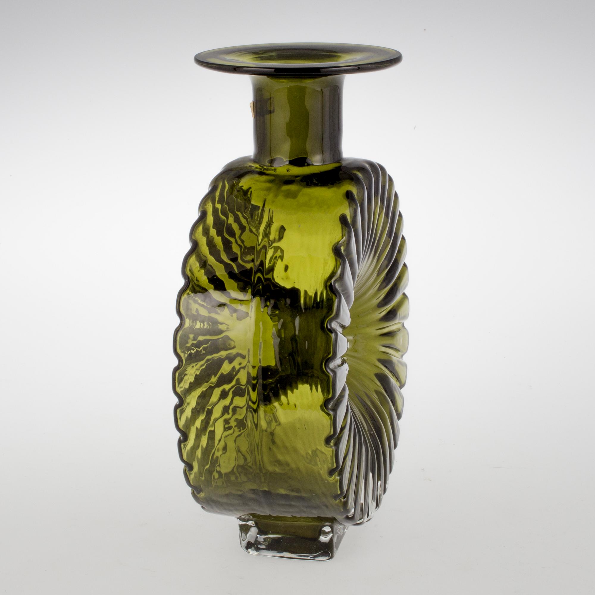 FLASKA, glas "Solflaskan", Helena Tynell, Riihimäen lasi. Formgiven 1964.