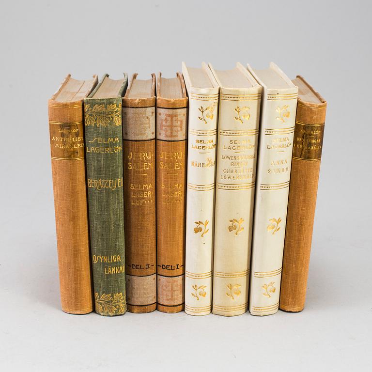BOK. 8 volymer. Selma Lagerlöf, Albert Bonniers förlag, Stockholm, mestadels 1900-talets början.