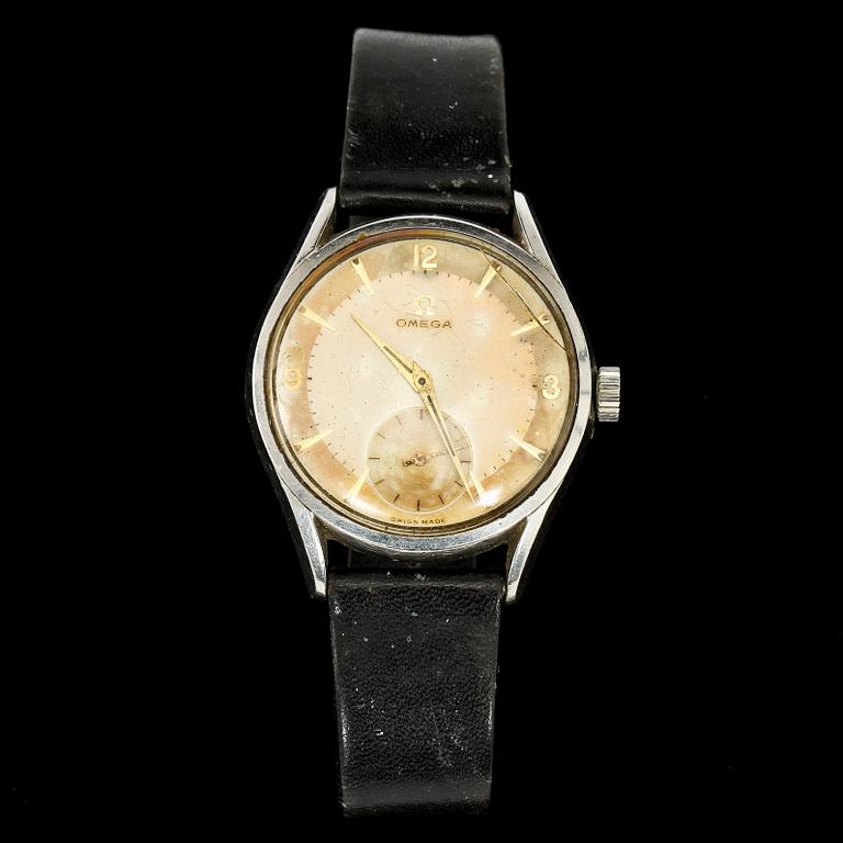 HERRARMBANDSUR, 2 st, Omega samt Tissot, stål, 1900-tal.