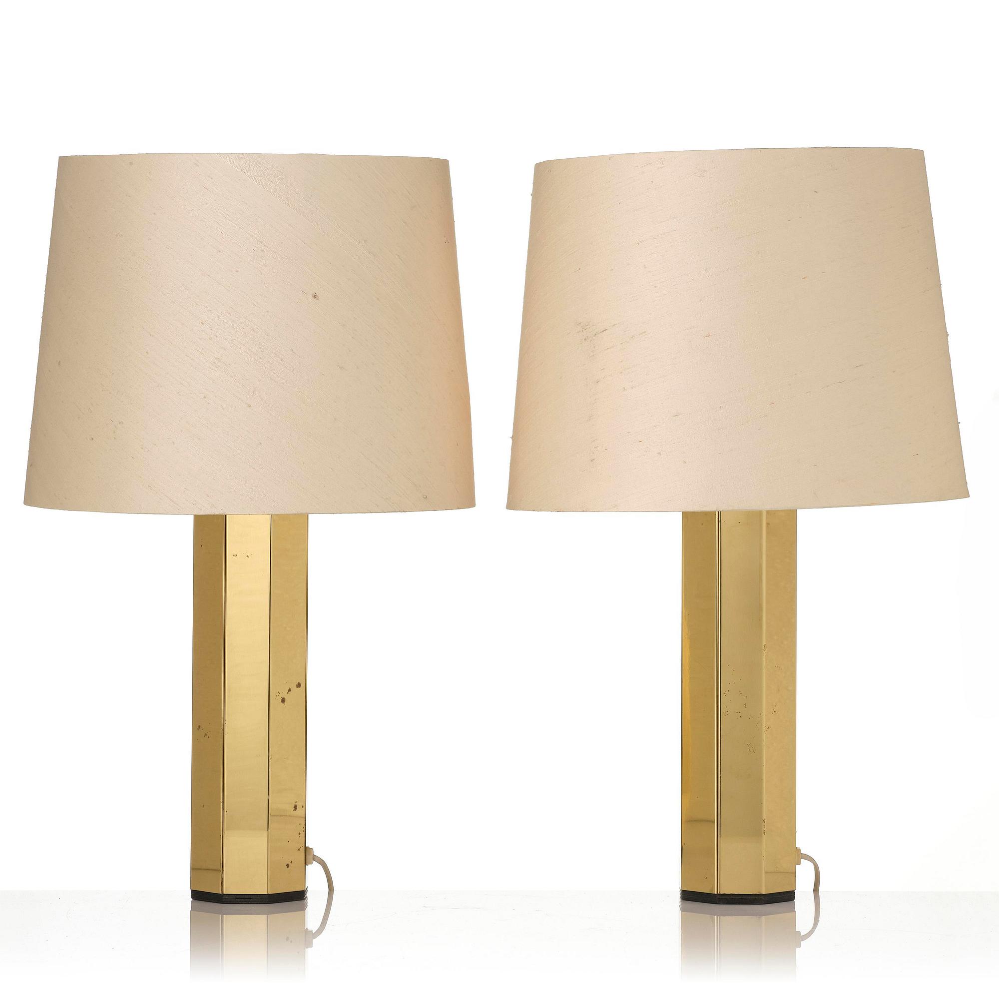 Hans-Agne Jakobsson, a pair of table lamps model B 203/36, Hans-Agne Jakobsson AB, Markaryd, 1960s-70s.