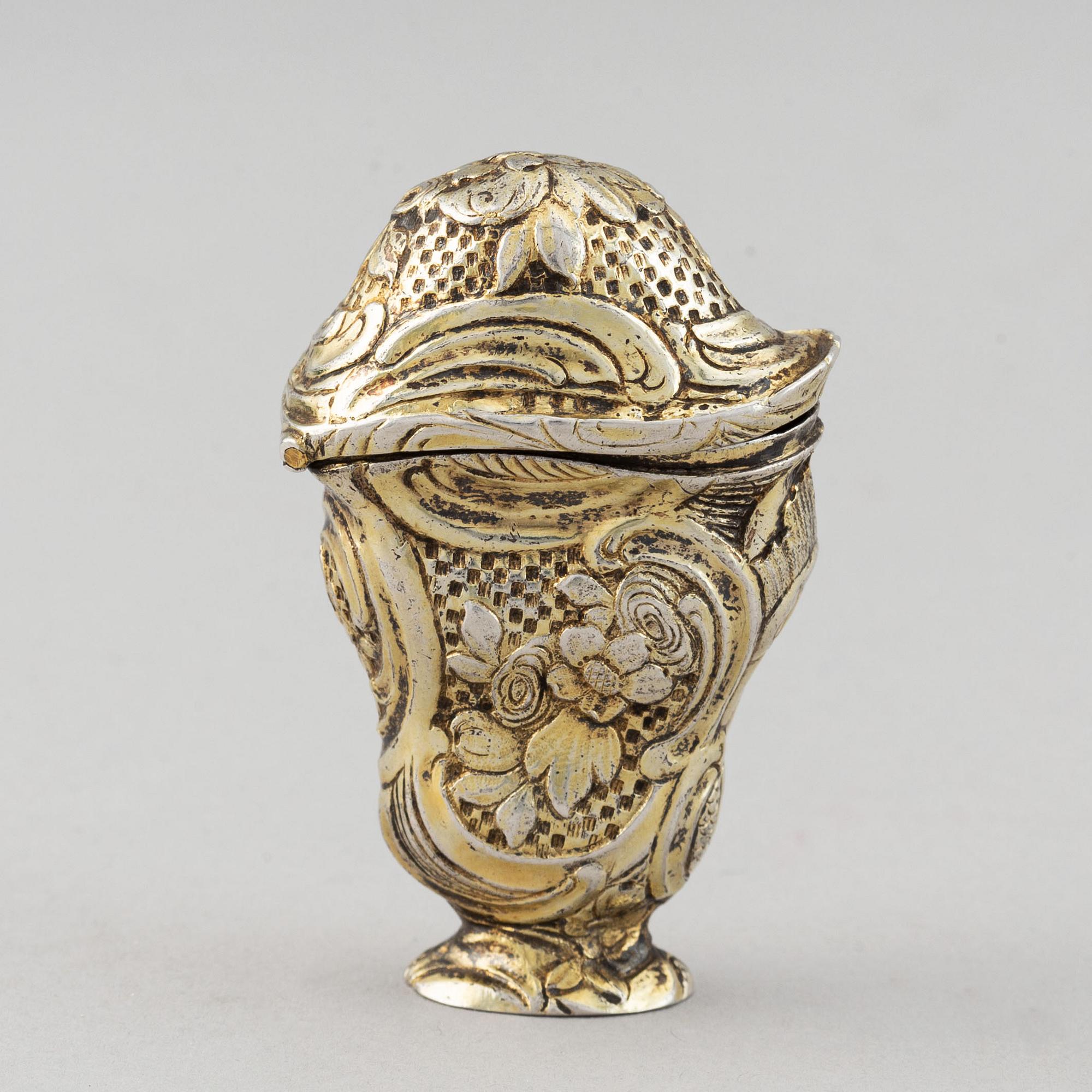 A gilt silver rococo box, Denmark or Norway, second half of the 18th century.