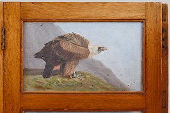 A folding screen, late 19th century.