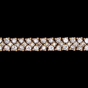 1318. A brilliant cut diamond bracelet, tot. app. 6 cts.