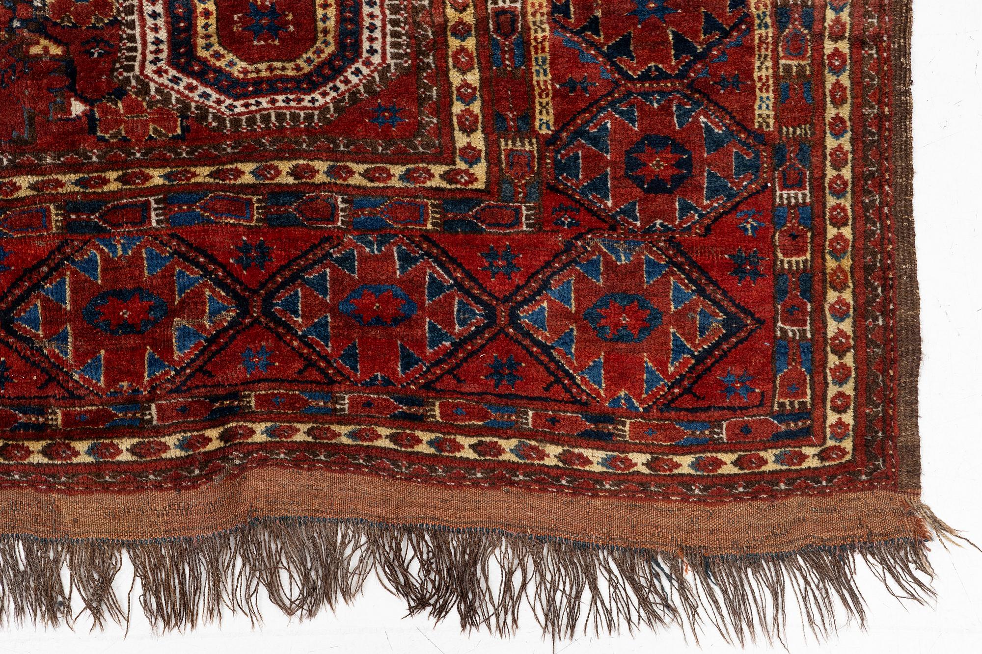 An antique Beshir rug, West Turkmenistan, c. 340 x 169 cm.