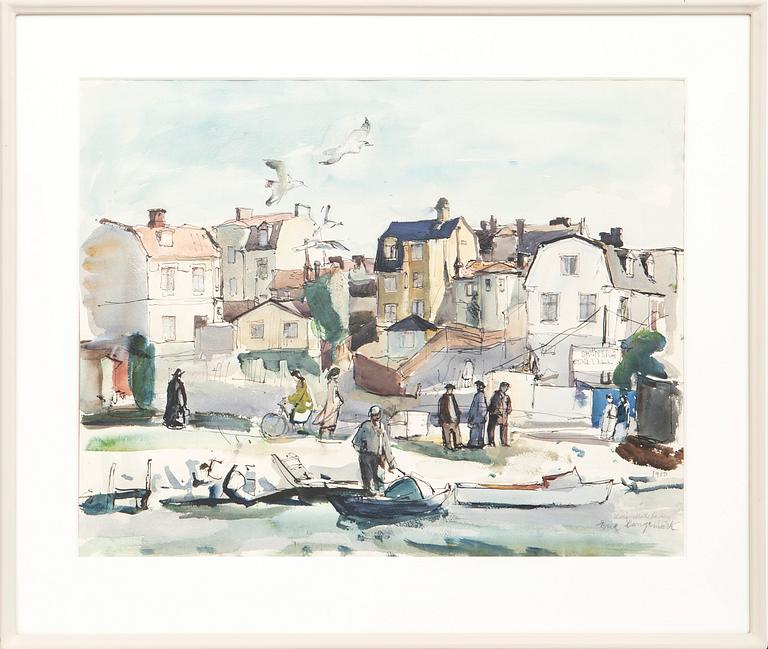 Erik Langemark, watercolour, signed and dated 1950.