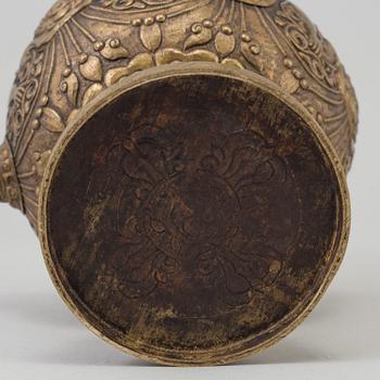 A tibetan incense burner with cover, late 19th century.