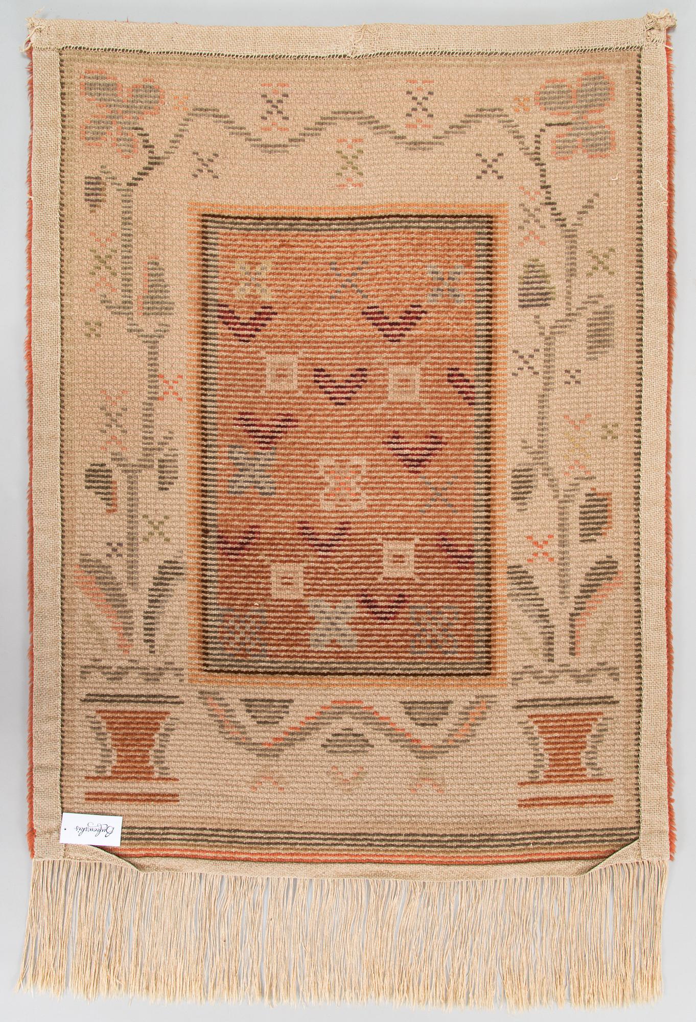 Aino Keinänen-Baeckman, A Finnish ryijy rug for Neovius Oy. Circa 140 x 106 cm.