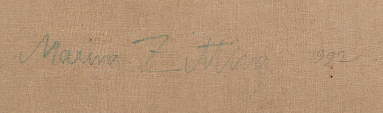 Marina Zitting, olja på duk, a tergo signerad och daterad 1992.