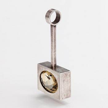 Elis Kauppi, A sterling silver and citrine pendant. Kupittaan kulta, Turku.