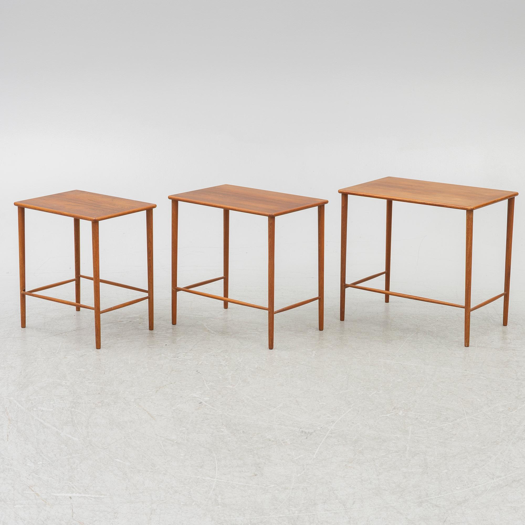 Tea table, 3 pieces, 1950s/60s.