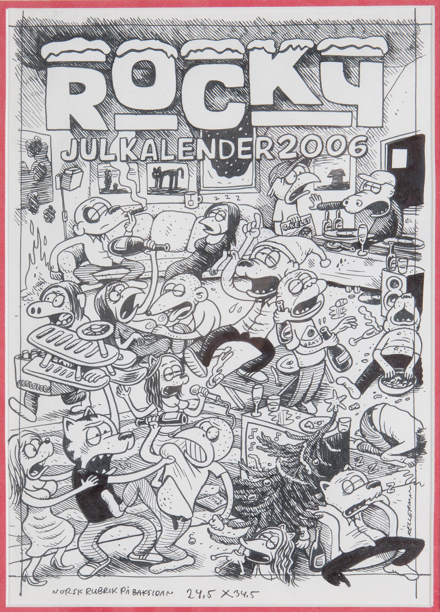 MARTIN KELLERMAN, indian ink with collage, signed.