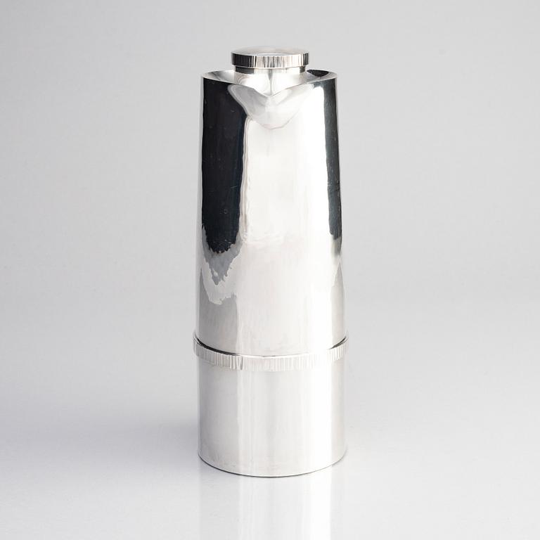 Barbro Littmarck, a sterling silver thermos, mark of W.A Bolin, Stockholm 1967.