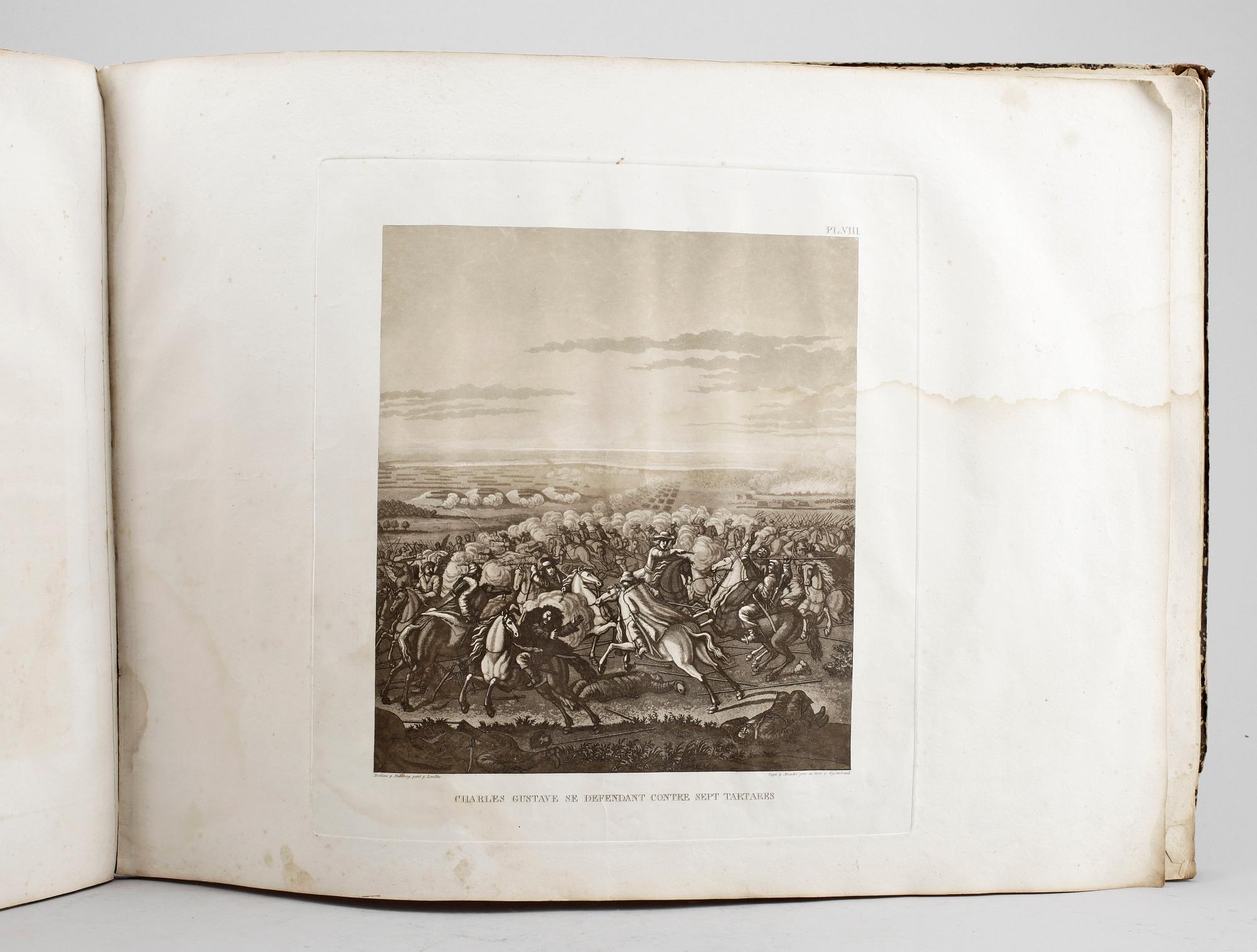 BOK, "Batailles de Charles X Gustave Roi de Suede...", A.F. Skjöldebrand, Stockholm, 1806.