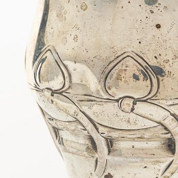 An art Nouveau, silver vase, GAB, 1913.