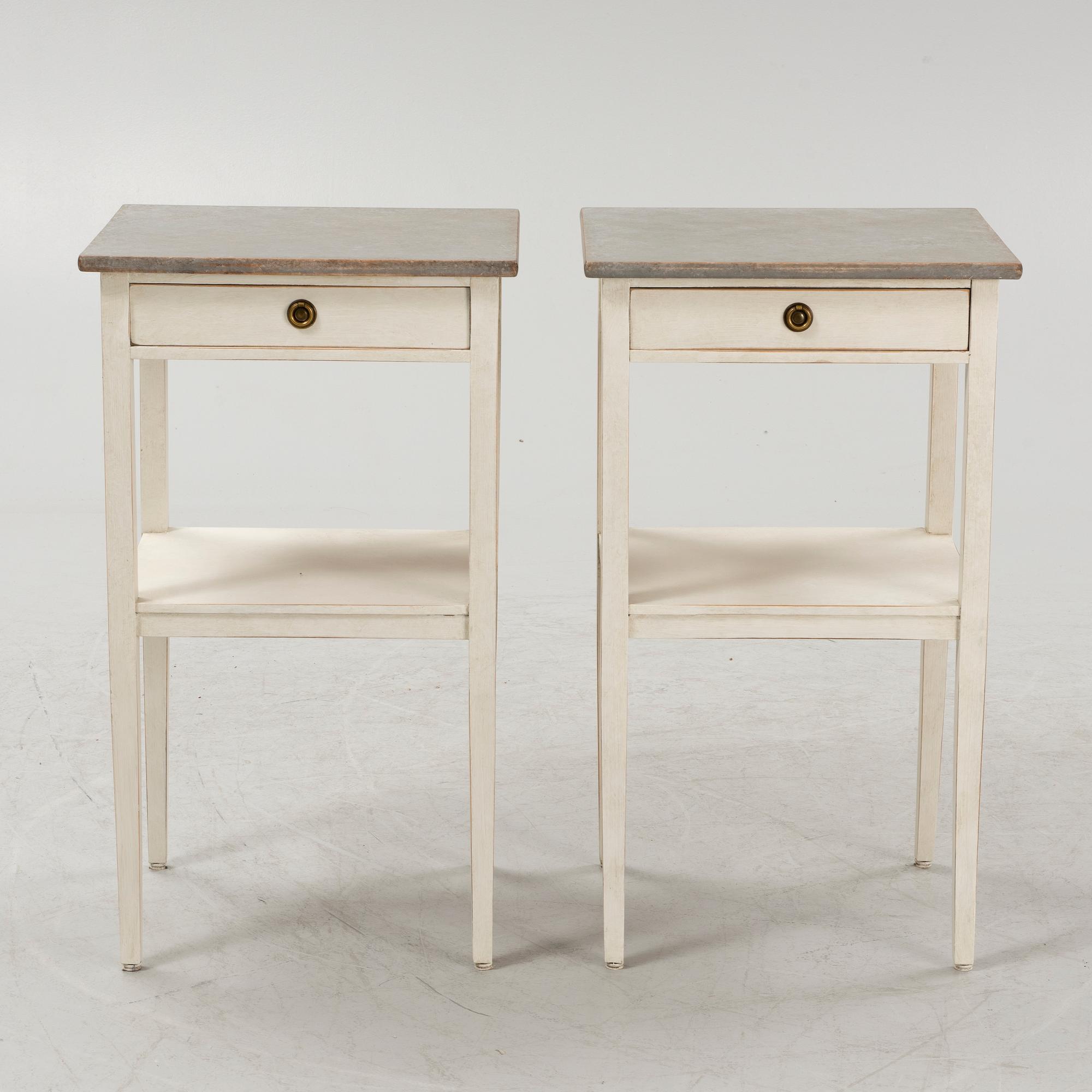A pair of bedside tables, first half of the 20th century.