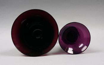 VAS samt SKÅL, glas, sent 1800-tal.