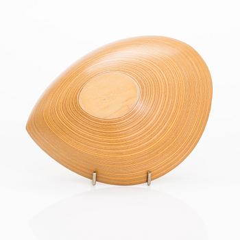 Tapio Wirkkala, A plywood dish signed TW.