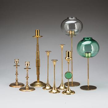 LJUSSTAKAR, 9 delar, mässing. Gusum, Hans-Agne Jakobsson Markaryd, Gnosjö, Dantorp Design Danmark.