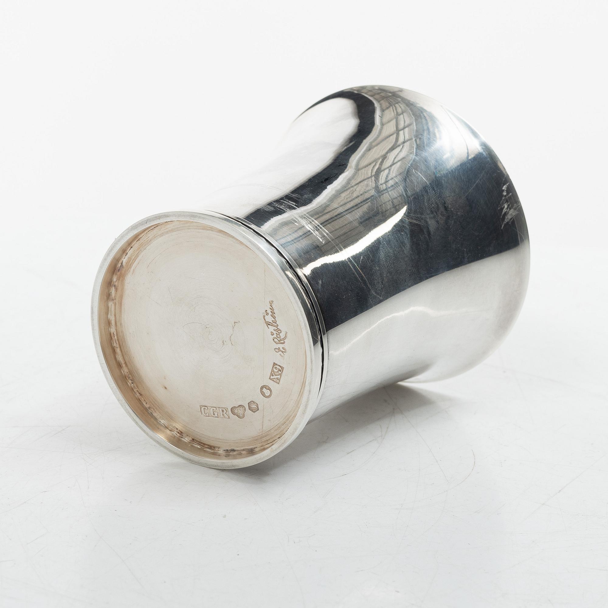 Eric Råström, a silver vase, Råströms Silver- O Nysilverfabrik, Stockholm, 1972.