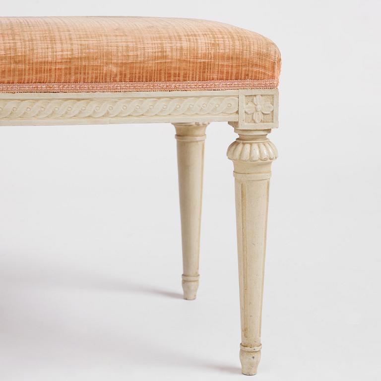 A pair of Gustavian stools by E. Holm (master in Stockholm 1779-1814).