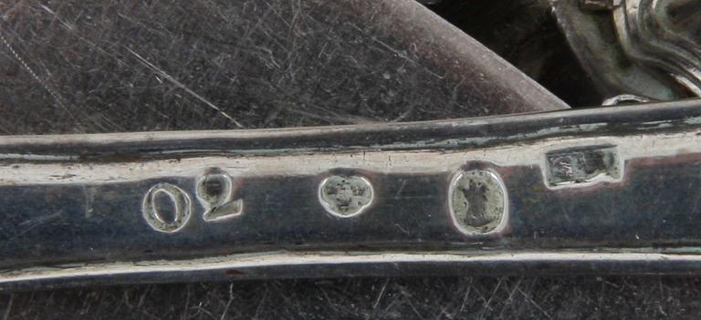 PARTI BESTICK, 13 delar, silver och nysilver, div mästare och ålder.