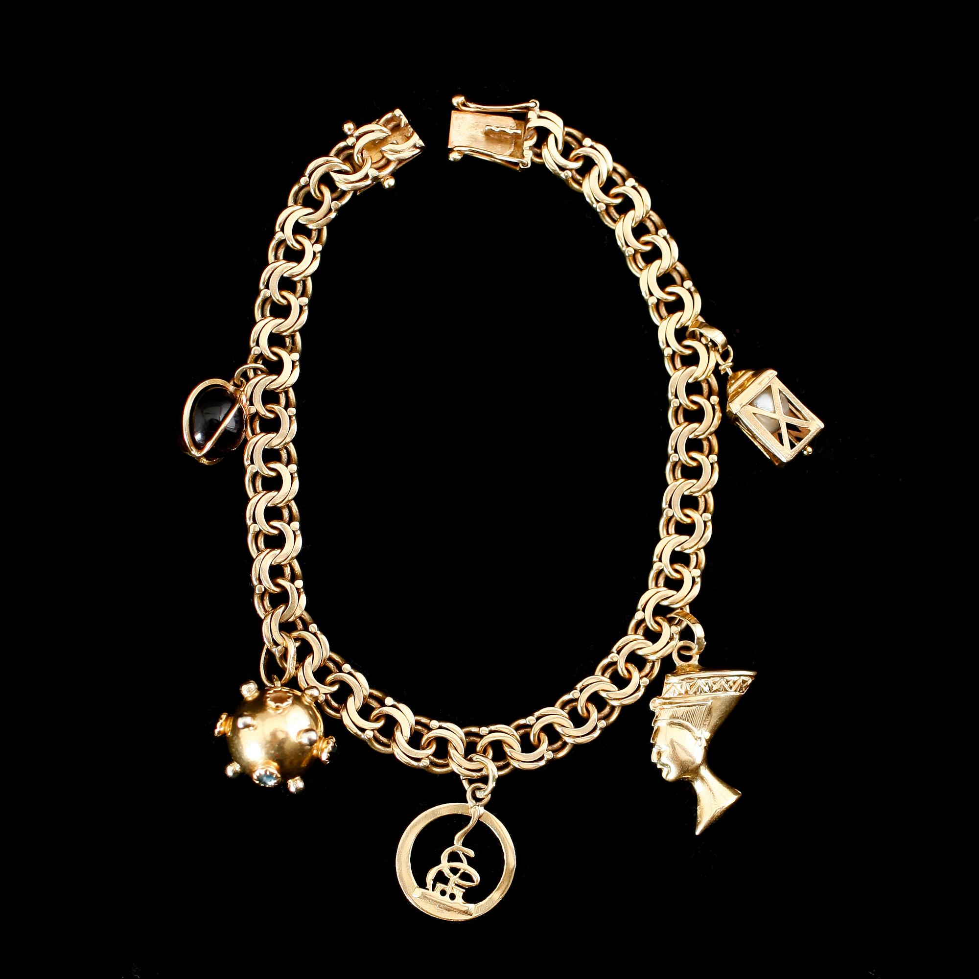 BERLOCKARMBAND, 18 k guld, 1966. Vikt ca 22 gram.