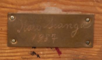 ITALO SCANGA, sculpture, "Figure with yellow rod", 1987.